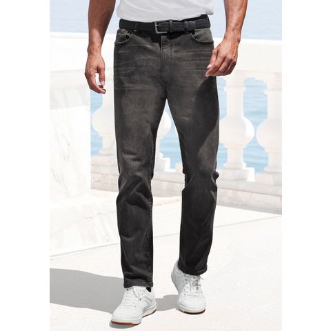 John Devin 5-pocket jeans Straight-fit Jeans in elastische denimkwaliteit