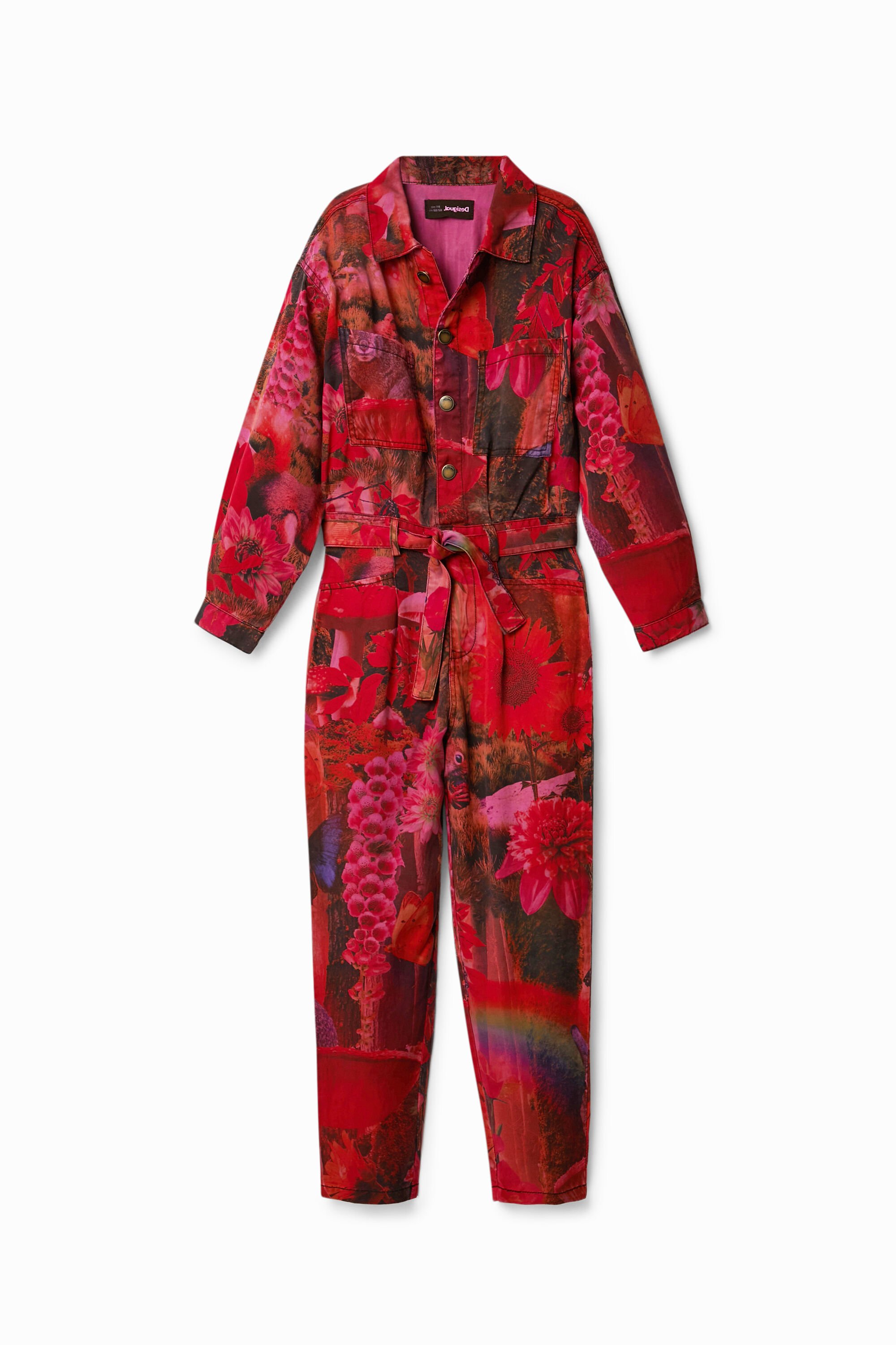 Desigual Lange jumpsuit met print van tuin - ORANGE