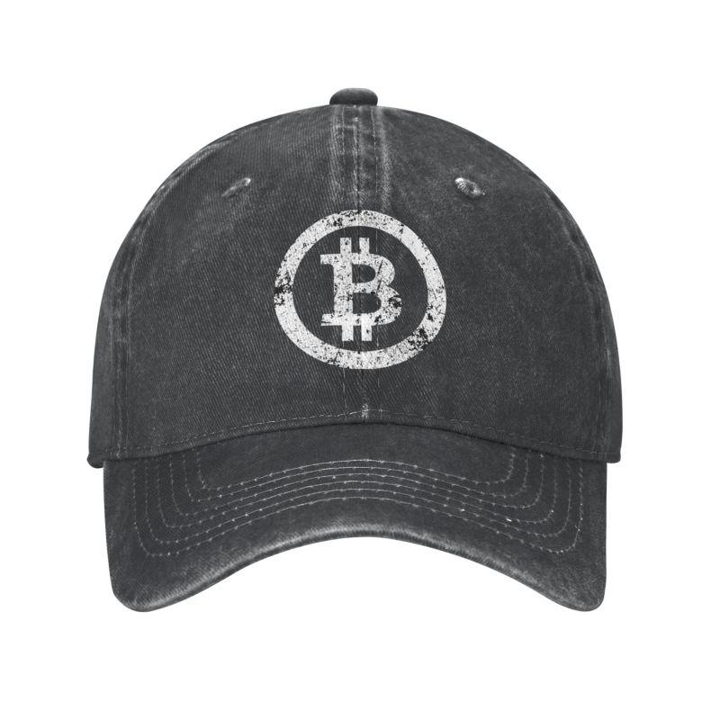 91610103MAC303Y57G Punk katoen Bitcoin symbool baseball cap voor unisex vrouwen ademend Crypto valutahandelaren Vintage BTC Geek papa hoed buiten Adult Baseball Cap