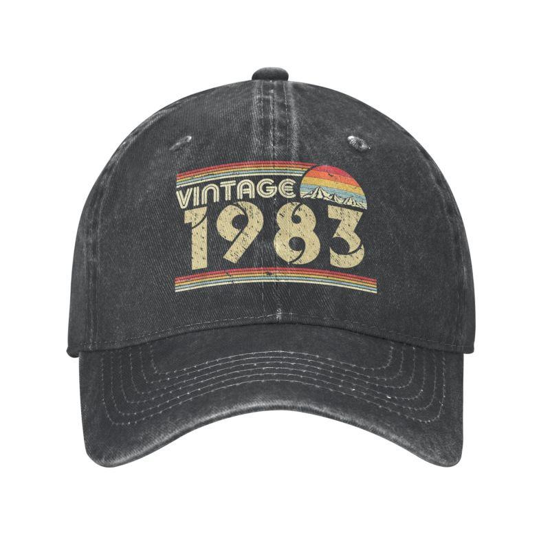 91610103MAC303Y57G Klassieke unisex katoen klassieke vintage 1983 baseball cap volwassen 40e 40 jaar oud verjaardagscadeau verstelbare papa hoed voor unisex vrouwen Adult Baseball Cap