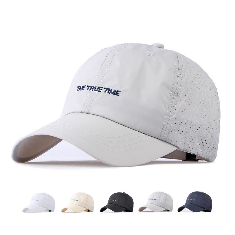 ONIHUA Lente Zomer Zonnebrandcrème Zonnescherm Hoed Dames Reizen Strand Baseball Cap Soft Top Ademend Sneldrogend Hoed voor Mannen Snapback Hoed 55-60cm zwart