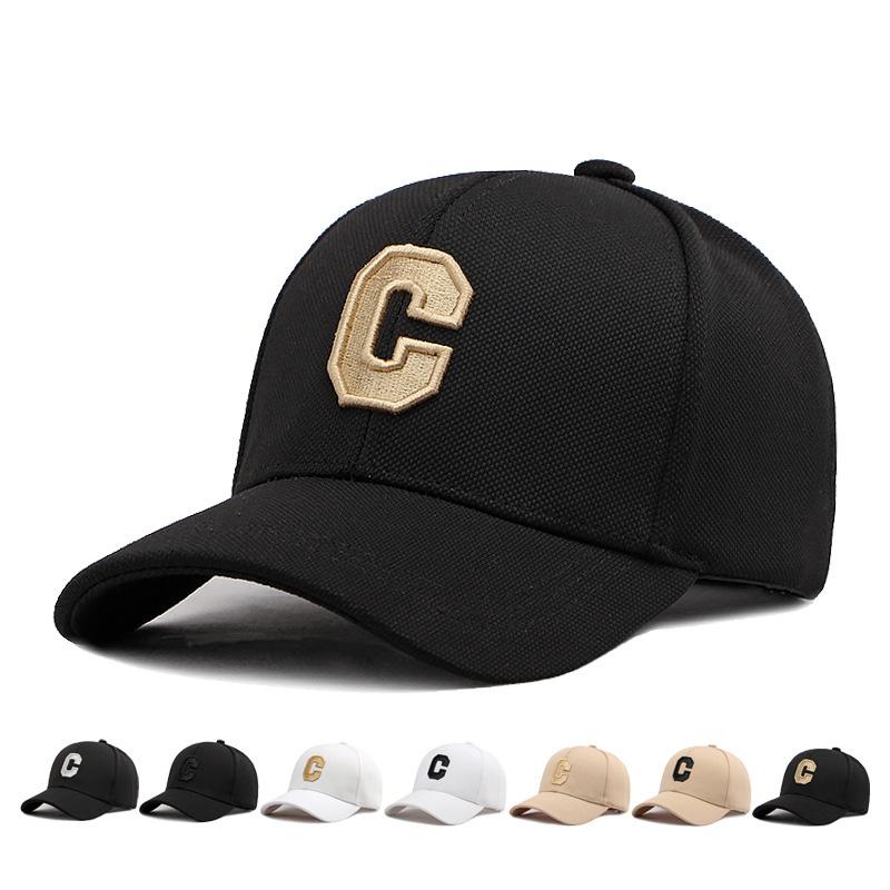 ONIHUA Grote maat heren borduurwerk brief baseball cap dames zonnescherm paardenstaart panama cap vizier hoeden buitensporten running snapback cap 55-62cm geel/wit