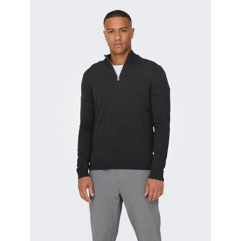 ONLY & SONS Gebreide trui ONSALEX REG 12 HALF ZIP KNIT