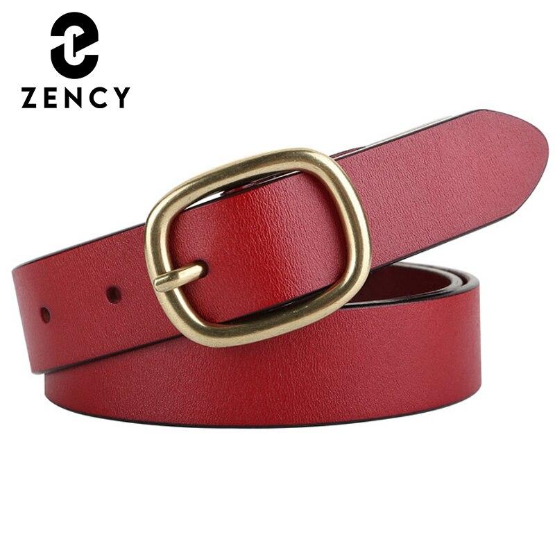 Zency zachte echt lederen taille riem hoge kwaliteit luxe modeband voor vrouwen 2021 Nieuwe klassieke vintage dames tailleband 115CM wit