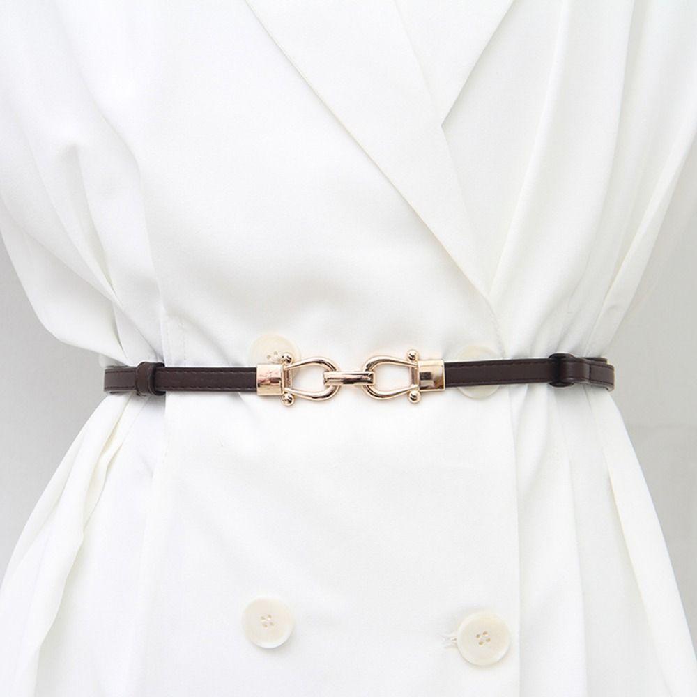 Haihui Dunne tailleriem PU lederen tailleband Luxe designer taille cinch riem dames dames koffie