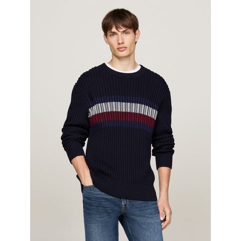 Tommy Hilfiger Trui met ronde hals GLOBAL STRIPE CHUNKY RIB C NK