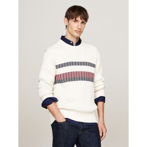 Tommy Hilfiger Trui met ronde hals GLOBAL STRIPE CHUNKY RIB C NK