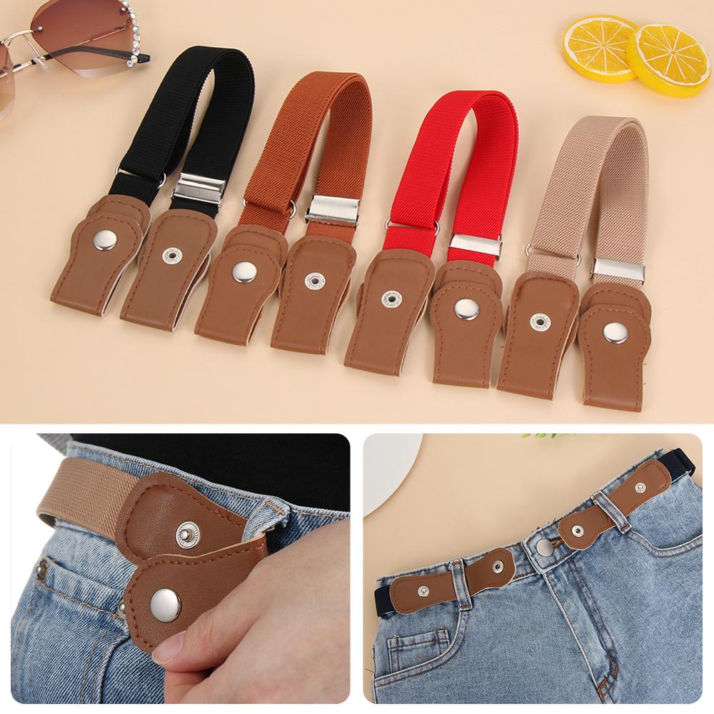 Baizhou Adjustable Jeans Pants Stretch Buckle-Free Belt Waist Belt Kids belts Stretch Canvas rood