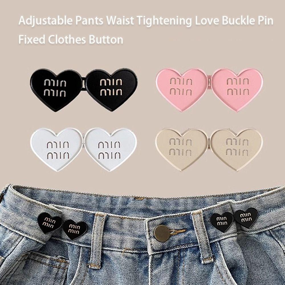 Lvzhiyuan 2 pairs Adjustable Tightening Waist Pin Tightening Waistband Small Waist Artifact  Women zwart