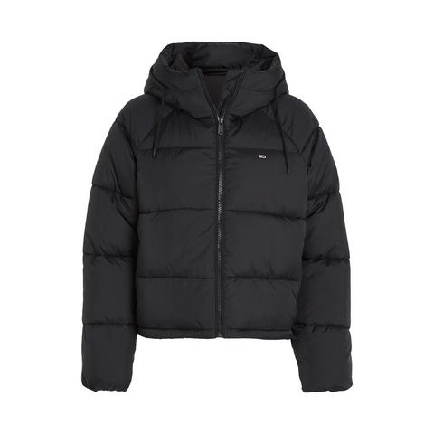 Tommy Jeans Curve Gewatteerde jas JW ASPEN PUFFER EXT met hoge kraag, capuchon, paspelzakken