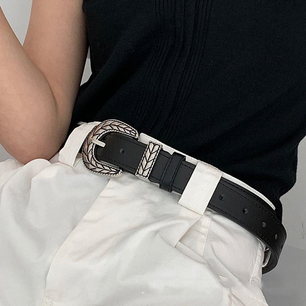 Construction Versatile All-match PU leather Belt Casual Belt Accessories Korean Waist Strap Female Waistband A