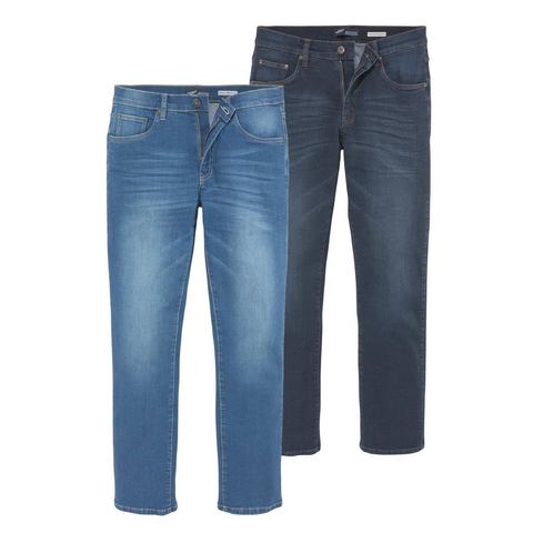 Arizona Stretch jeans Willis straight-fit, lange pijpen, met studs, lage taille (set, 2-delig)