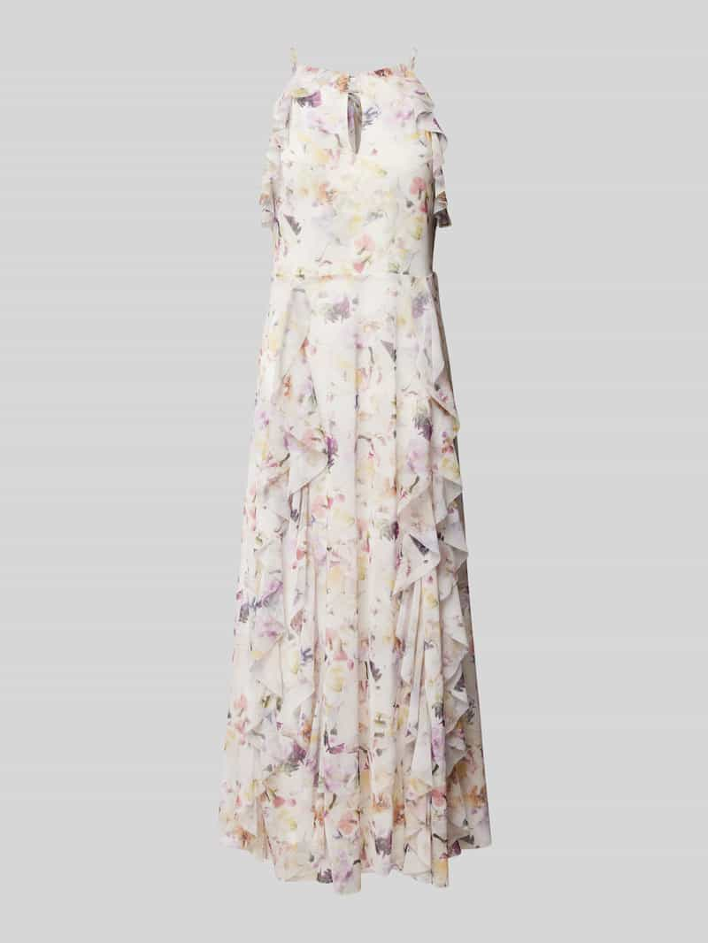 Ted Baker Midi-jurk met bloemenmotief en volants, model 'LAURIIN'