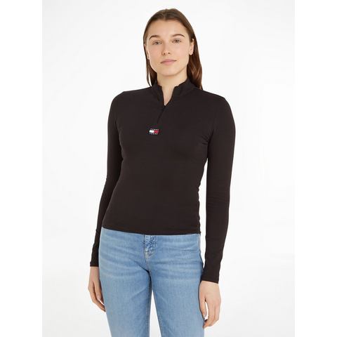 TOMMY JEANS Shirt met lange mouwen TJW XS BADGE 1/4 ZIP MOCKNECK LS