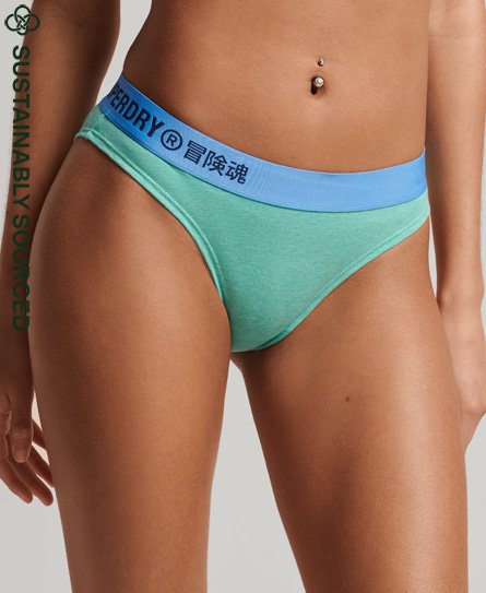 Superdry Female Bikinibroekje van Biologisch Katoen met Offset-logo Groen