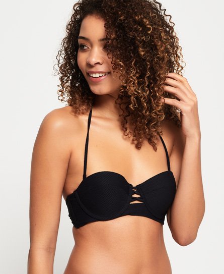 Superdry Female Sophie Bikinitopje met Textuur en Cups Zwart