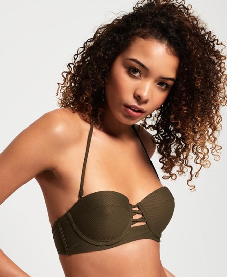 Superdry Female Sophie Bikinitopje met Textuur en Cups Khaki