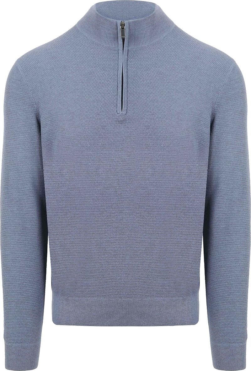 Suitable Structure Half Zip Trui Blauw