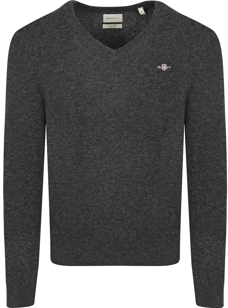 Gant Pullover V-Hals Woolblend Navy Melange