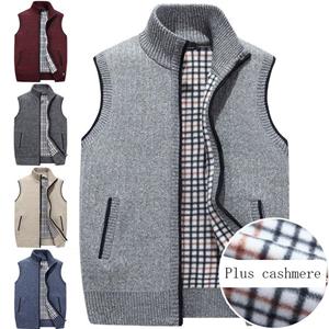 MAITA Clothscenery WarmJackets Cardigan Vest Turtleneck Verdikt Plus Fleece Trui Gebreide Rits Trui Vest M zwart