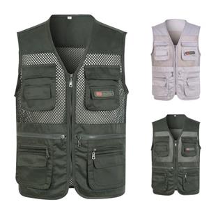 Western Cool Men Mouwloos outdoorvest populair heren, allemaal bij elkaar in pure kleur, recht XL legergroene kleur