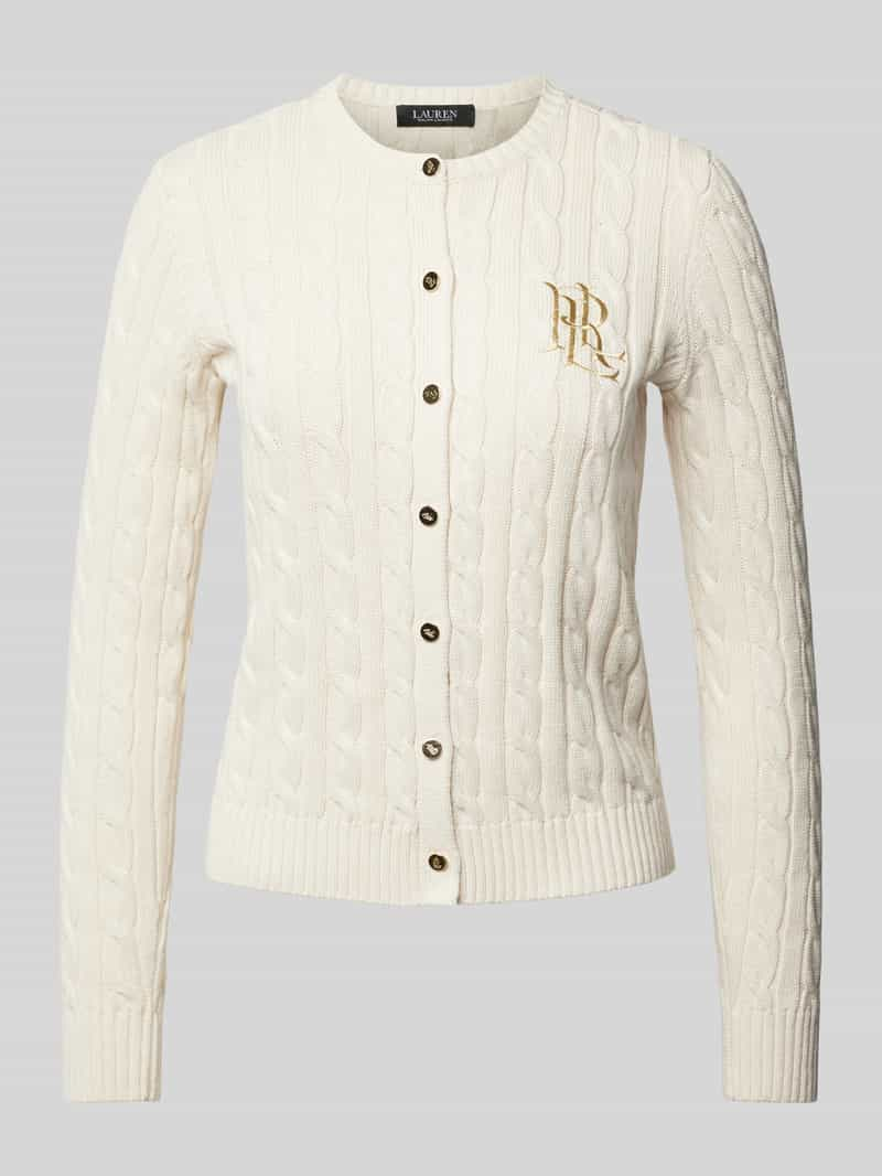 Lauren Ralph Lauren Gebreid cardigan met kabelpatroon, model 'RALHAN'