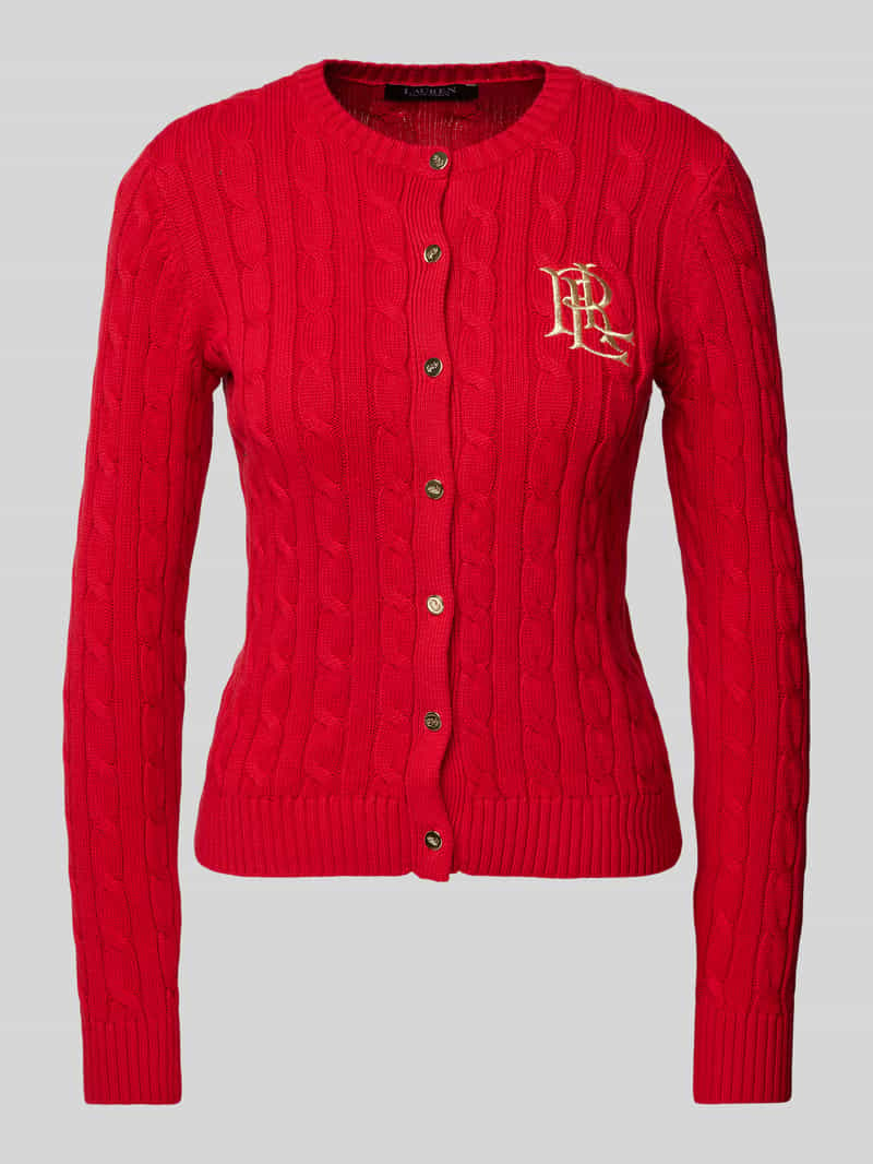 Lauren Ralph Lauren Gebreid cardigan met kabelpatroon, model 'RALHAN'