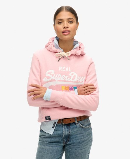 Superdry Vrouwen Vintage Logo Pop Hoodie Roze