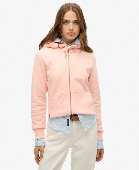 Superdry Vrouwen Essential Logo Hoodie met Rits Roze