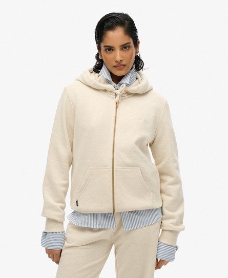 Superdry Vrouwen Essential Logo Hoodie met Rits Beige