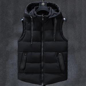 Smiao Plus Size L-7XL Heren Warm Vest Met Capuchon Nieuwe Casual Herfst Winter Mouwloze Jassen Voor Heren L zwart