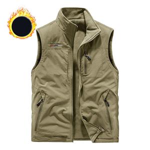 Jianchi Mall AA Herfst/winter Plus fluwelen vest Outdoor sportvest voor mannen van middelbare leeftijd en oudere mannen Snel drogend multi-pocket vrijetijdsvest XXXL