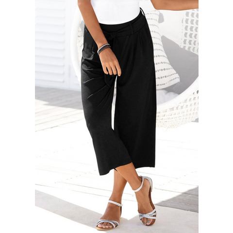 Lascana Culotte in 7/8 lengte en strikceintuur, stoffen broek, elegant en zomers (Met een bindceintuur)