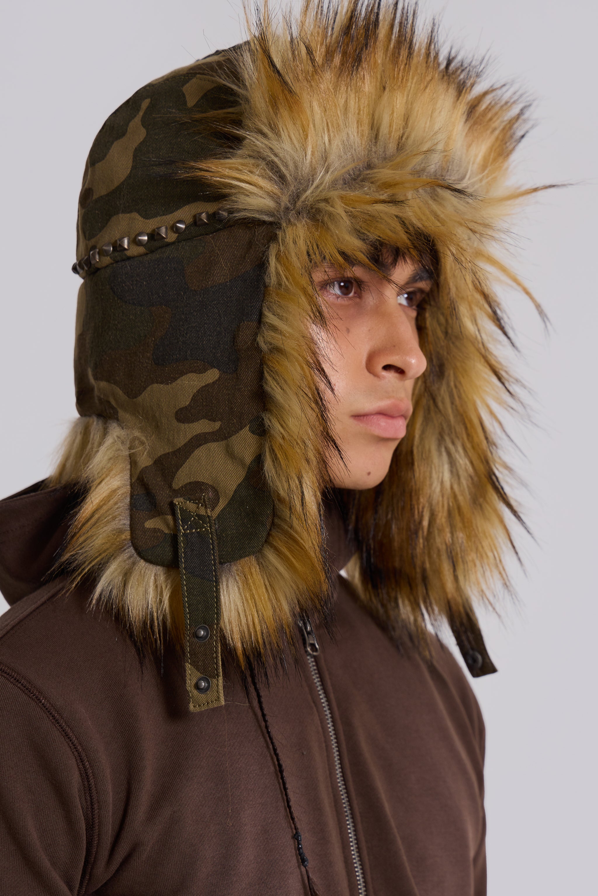 Jaded Man Washed Camo Trapper Hat