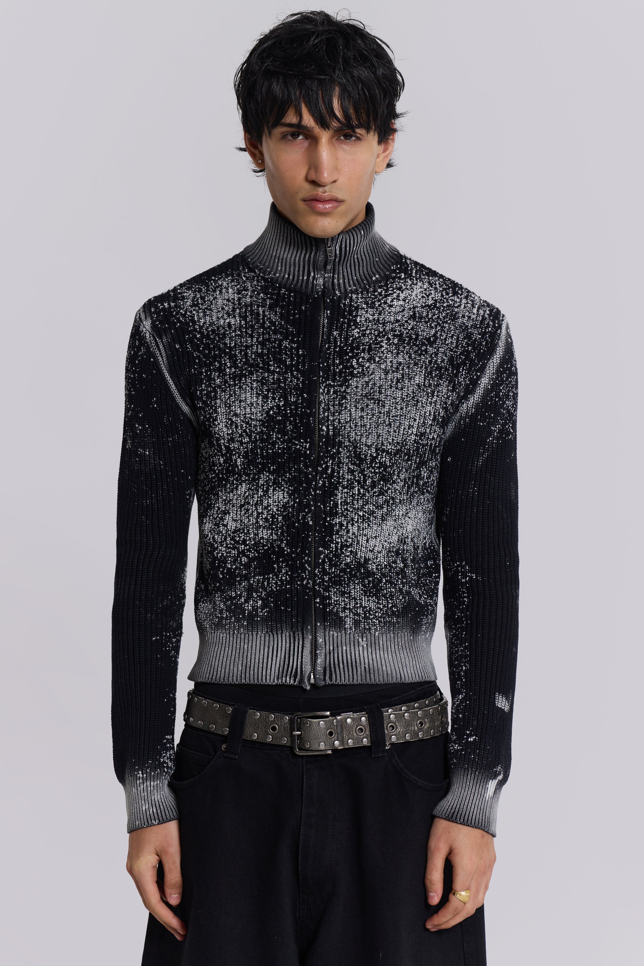 Jaded Man Pigment Dyed Lucid Knit