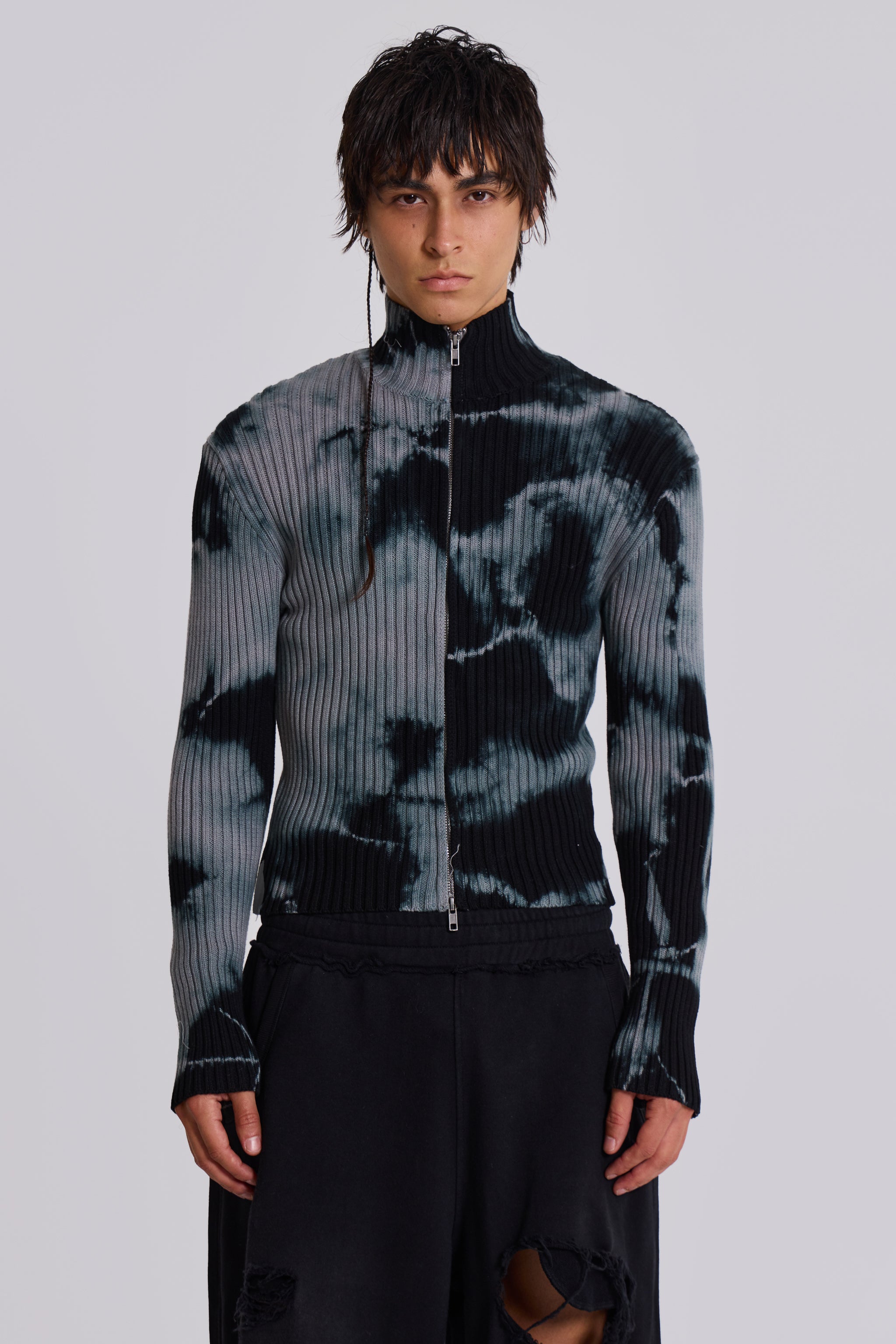 Jaded Man Grey Smoke Dye Lucid Knit