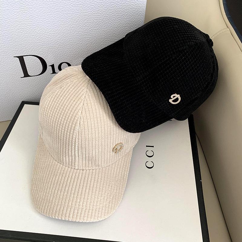 Dexing 2023 Nieuwe Mannen Vrouwen Winter Warm Baseball Caps Brief D Borduren Mannelijke Vrouwelijke Vizier Snapback Caps Nieuwe Mode Adjustable zwart