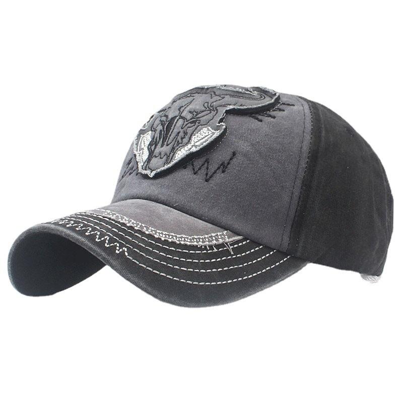 Dexing Nieuwe Gewassen Katoenen Baseball Cap Voor Mannen Borduren Vintage Bull Vrouwen Snapback Caps Hoeden Voor Mannen Pet Sport Hombre Cap Adjustable zwart