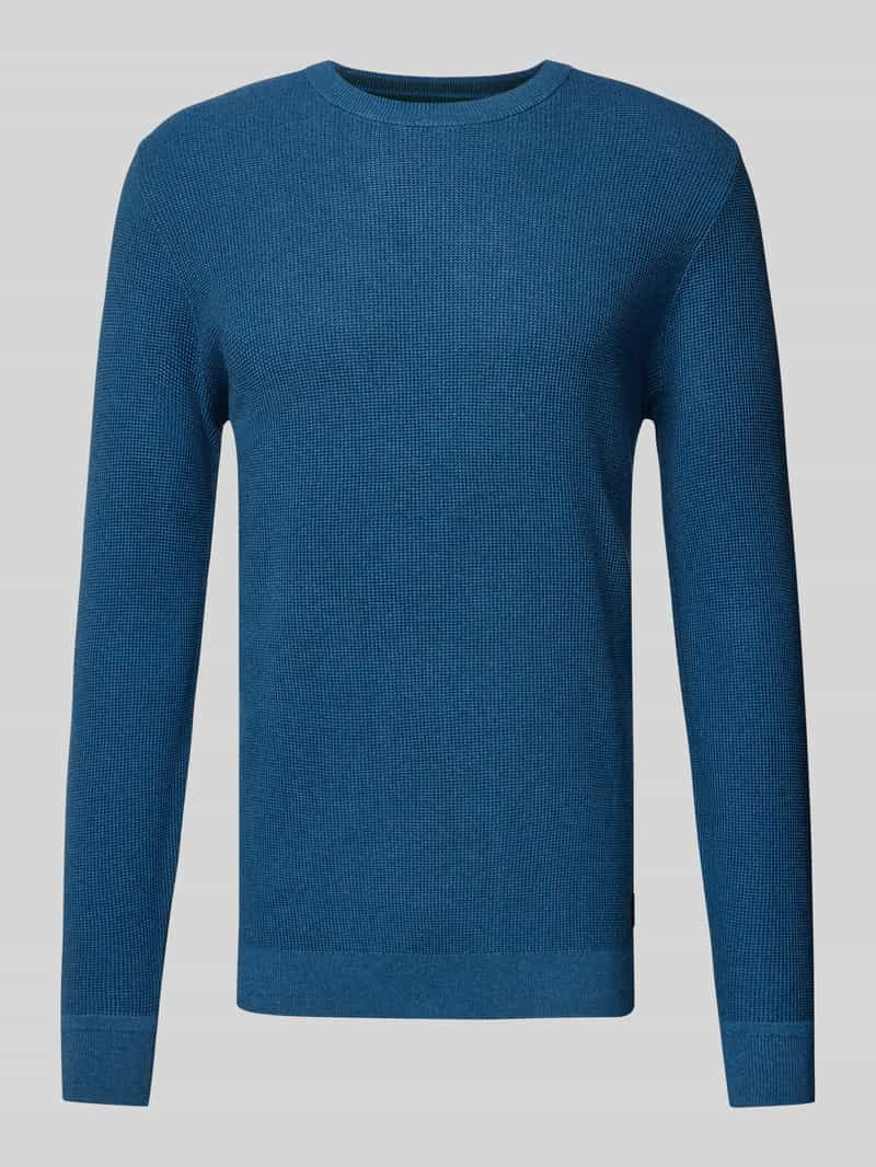 Tom Tailor Regular fit gebreide pullover met geribde ronde hals