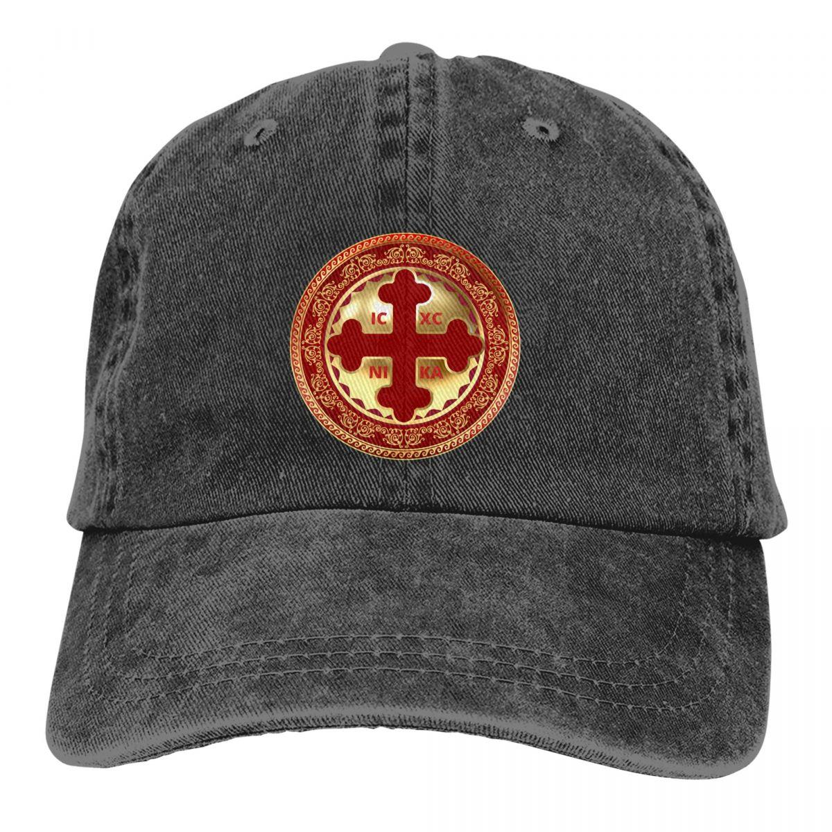 91341622MA8PNJ28X9 Pure Kleur Papa Hoeden Grieks-orthodoxe Rood Goud Sierlijke ICXC NIKA WoUnisex's Hoed Zonneklep Baseball Caps Cross Pet One Size