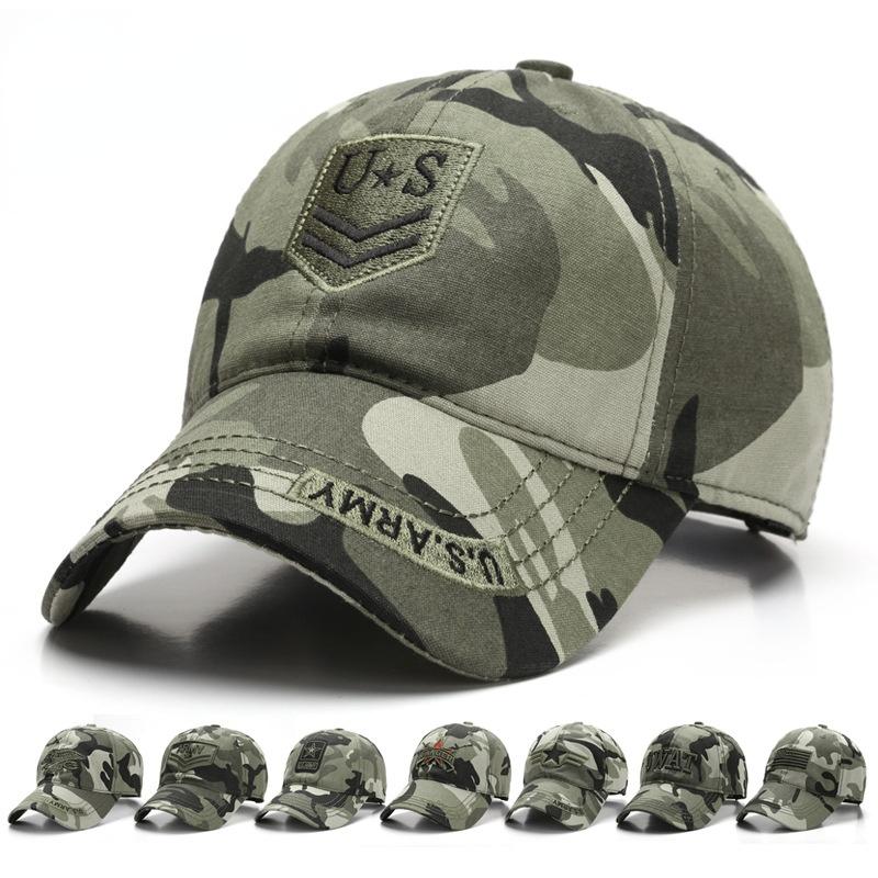 91421224MABNCF2A91 Leger Camo Hoeden Unisex Dames Camouflage Baseball Cap Outdoor US SWAT Vrije tijd Vissen Cap Katoen Ademend Bergbeklimmen Sport Adjustable