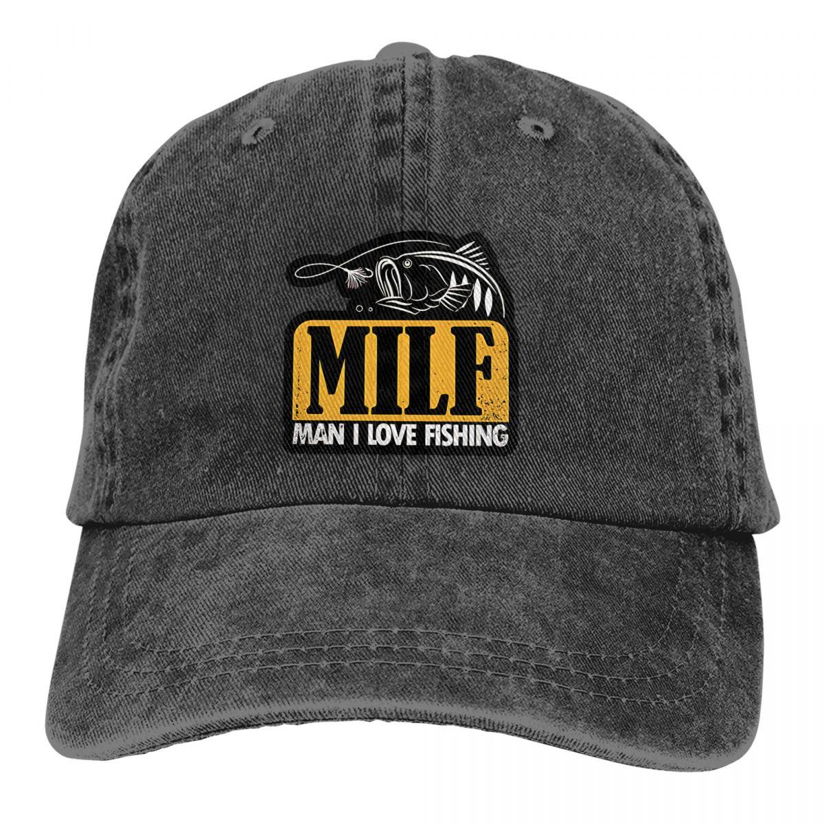 91421224MABNCF2A91 MILF Man I Love Fishing Baseball Caps Pet Vissen Zonnescherm Hoeden voor Unisex One Size