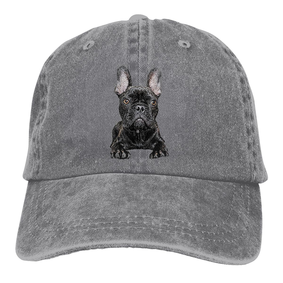 91421224MABNCF2A91 Pure kleur papa hoeden abstracte doodle kunst dameshoed zonneklep baseball caps Franse bulldog huisdier hondenliefhebber pet One Size