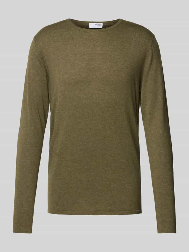 Selected Homme Pullover met geribde ronde hals, model 'Rome'