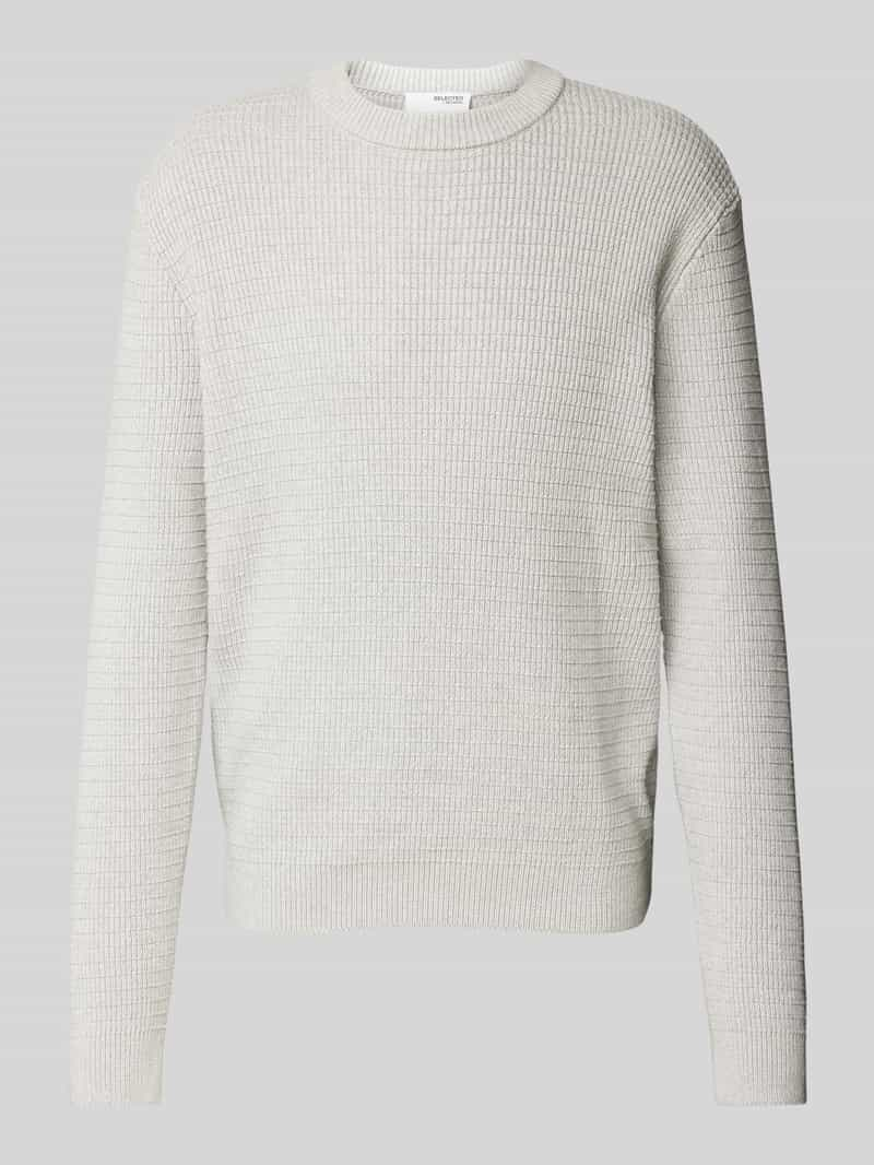 Selected Homme Gebreide pullover met ribboorden