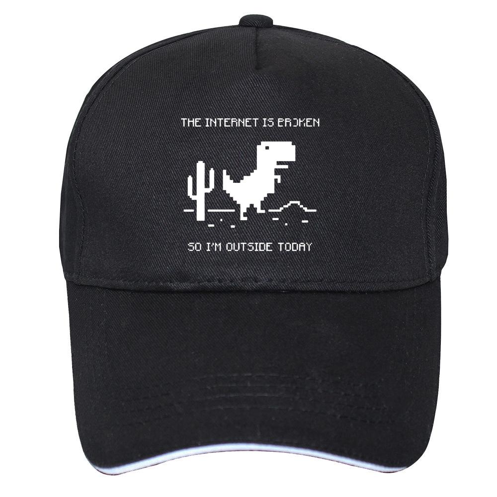 91140110MA0LTMUW73 Pet Baseball Het internet is kapot Webpagina Computer Dinosaurushoed Verjaardag Unisex Hoeden Vriendje Echtgenoot Programmeur Geek Caps 55CM-60CM