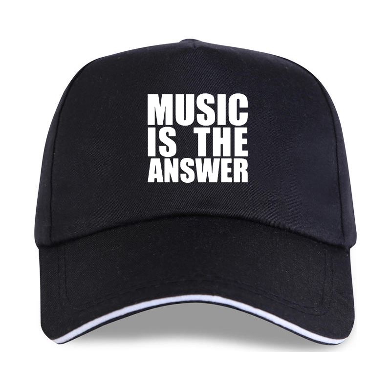 91440604MAC1QTP34F nieuwe pet hoed MUSIC IS THE ANSWER GEDRUKT ZWART Baseball Cap 2023 UnisexS WOMENS DANCE RAVE HOUSE Unisex Meer maten en kleuren