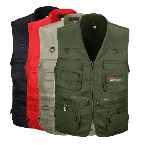 Fashion Mall-110 Herenvest Trendy vest Multifunctioneel lentevest Casual lentevest Lentevest voor op reis XL groen