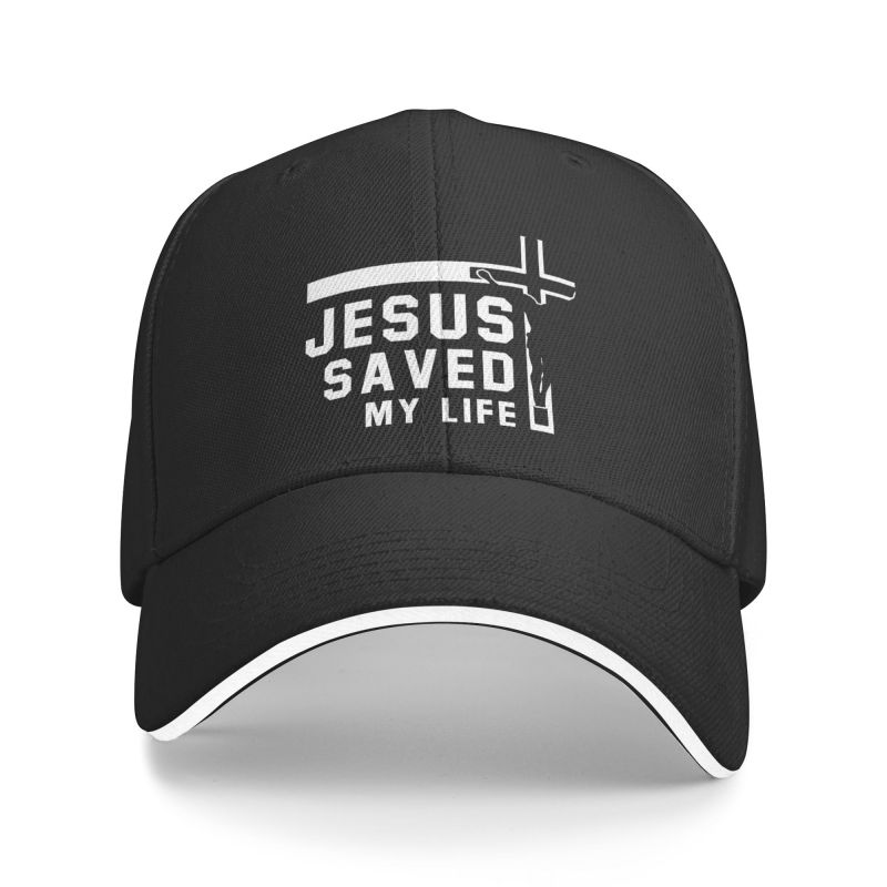 91440605MAC2A9PX9K Punk Jesus Saved My Life Baseball Cap voor Unisex Vrouwen Ademend Christus Religie Christian Cross Dad Hat Zonbescherming Baseball Cap