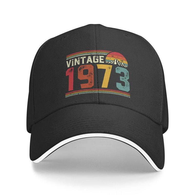 91440605MAC2A9PX9K Aangepaste Vintage 1973 Baseball Cap Dames Unisex Ademend 49e jaar oud Verjaardagscadeau Papa Hoed Buiten Baseball Cap